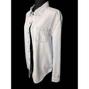 NTH Denim Button-Up Shirt Men S Light Wash Blue Cotton relax country classic fit